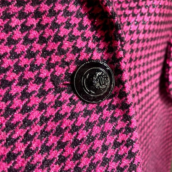 NWT Revolve L'AGENCE Chamberlain Black + Pink Houndstooth Blazer - Picture 5 of 10